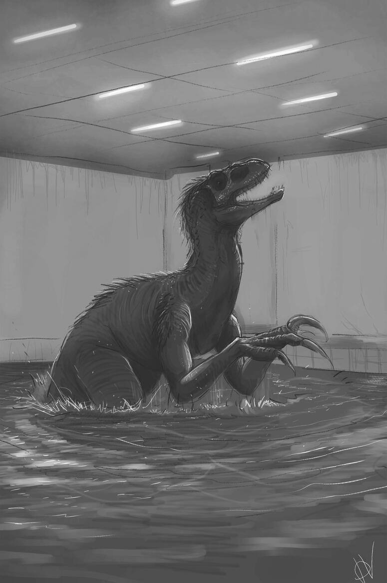 Creature in the swimming pool