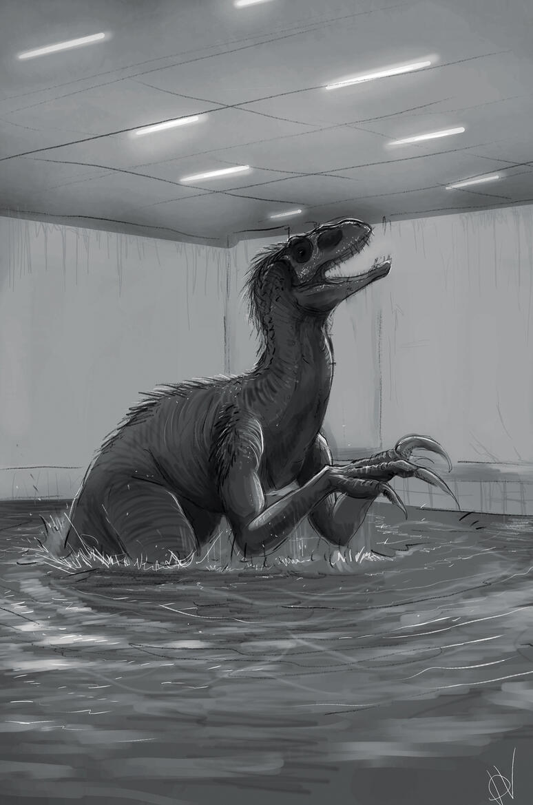 Creature in the swimming pool