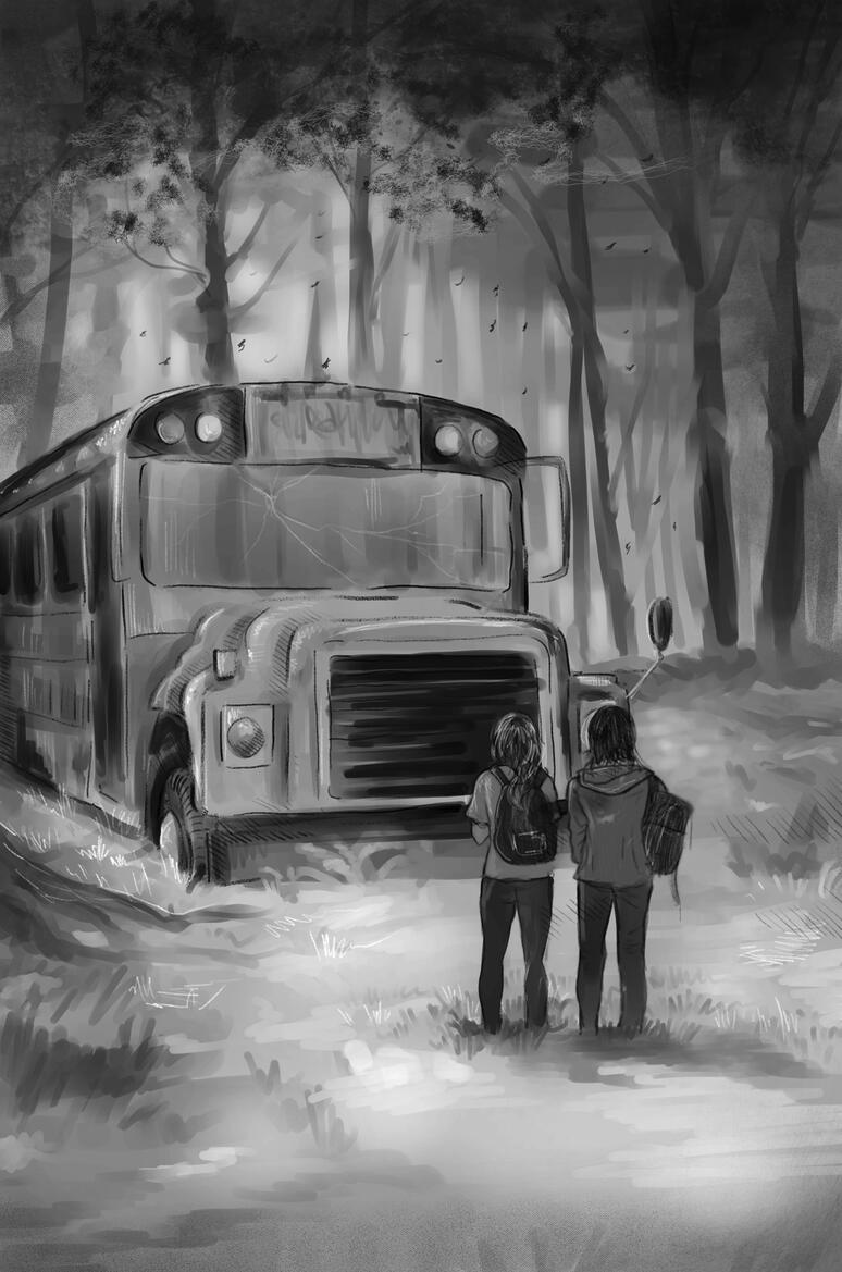 Girls and the school bus