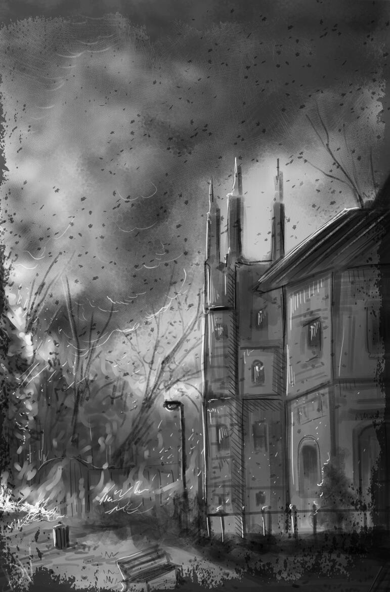 School on fire